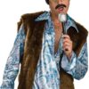 70s Hippie Rockstar Guy Sonny / Sunny Adult Woodstock Costume Top & Vest - Image 2