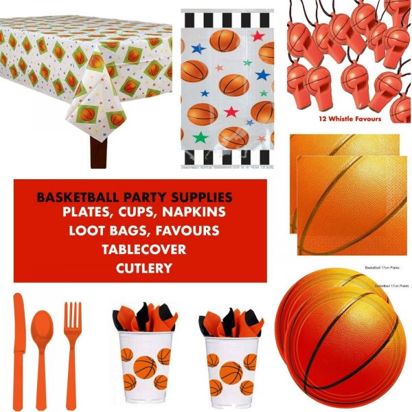 BASKETBALL SPORTS BIRTHDAY PARTY SUPPLIES FAVOURS LOOTBAGS CUPS PLATES NAPKINS++