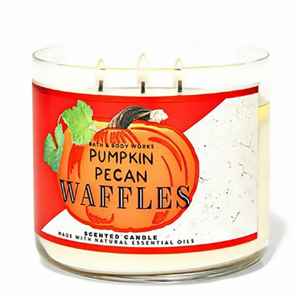 Bath & Body Works PUMPKIN PECAN WAFFLES 3-WICK CANDLE Home Fragrance VALENTINE