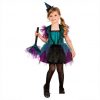 Bewitching Witch Costume Halloween Child Small Glitter Hat Purple Teal Broom 3-4 - Image 3