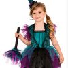 Bewitching Witch Costume Halloween Child Small Glitter Hat Purple Teal Broom 3-4 - Image 4