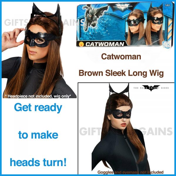 CATWOMAN Brown Wig Adult Dark Knight Rises Licensed Halloween costume accessory - Image 3