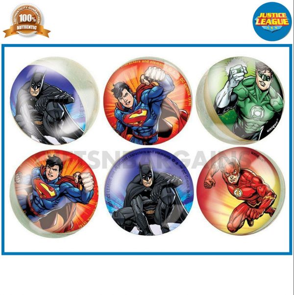 Justice League 6 Bounce Balls Kids Boy Birthday Party Loot Favour Toys Superhero