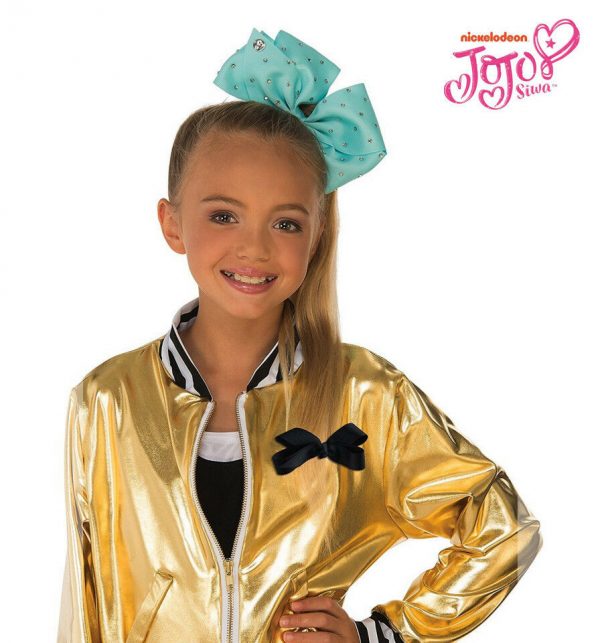 Licensed JoJo Siwa Large Rhinestone Bow Girl Hair Yellow Pink Teal Accessory - Image 3