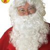 Mens Costume Christmas Santa Claus White Wig & Beard Set Adult Father Xmas