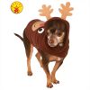 Pet Costume REINDEER ANTLER Winter Jumpsuit Warm Hoodie Dog Cat Fancy Dress M/L