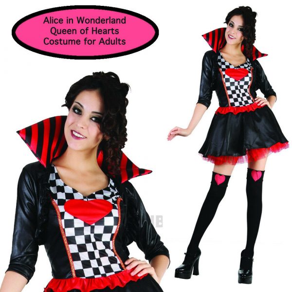 Queen Of Hearts Costume Women Adult Fancy Dress Alice in Wonderland Book Week - Image 3