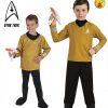 STAR TREK CAPTAIN KIRK BOYS GOLD SPACE COSTUME & PHASER GUN SOUNDS TOY CHILD 5+