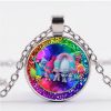 Trolls Chain Branch Poppy Necklace Pendant Girl Costume Jewellery Gemstone Cameo - Image 4