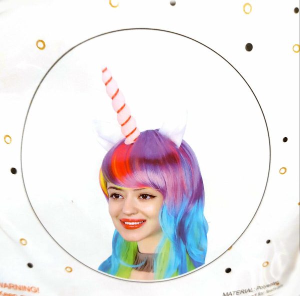 Unicorn Costume Wigs Colour Synthetic Wavy Anime Mardigras Adult Rainbow Cosplay - Image 7