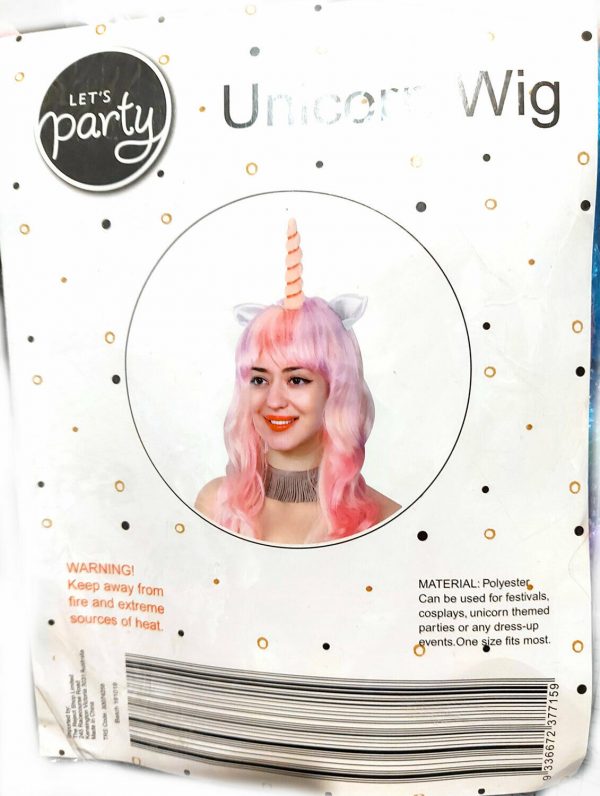 Unicorn Costume Wigs Colour Synthetic Wavy Anime Mardigras Adult Rainbow Cosplay - Image 8