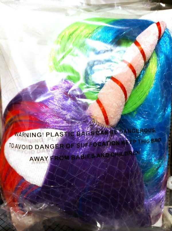 Unicorn Costume Wigs Colour Synthetic Wavy Anime Mardigras Adult Rainbow Cosplay - Image 9