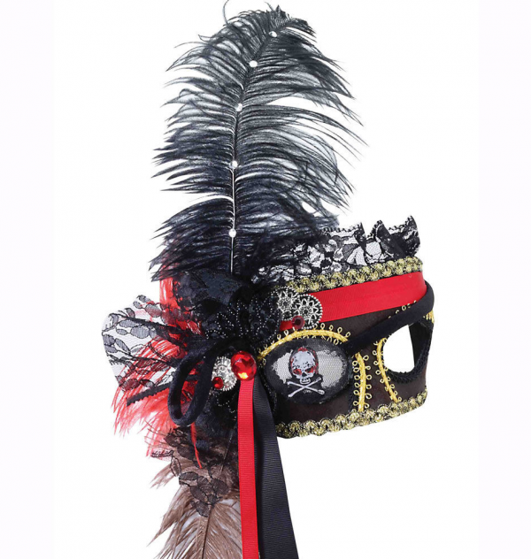 Venetian Pirate Lady Mask Adult Buccaneer Beauty Skull Masquerade Party Costume - Image 4