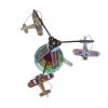 Wind Up TIN TOY Rotating Aeroplane Carousel Airplane Clockwork Collectible Gift - Image 3