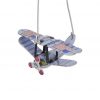 Wind Up TIN TOY Rotating Aeroplane Carousel Airplane Clockwork Collectible Gift - Image 4