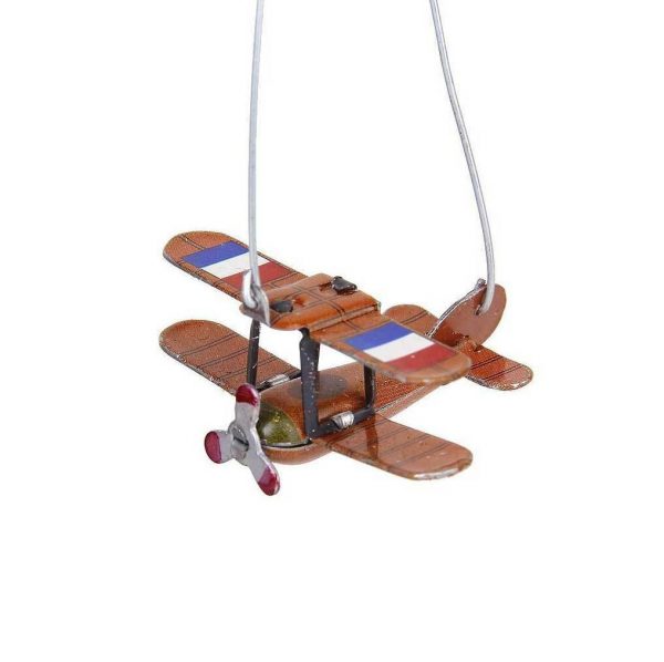 Wind Up TIN TOY Rotating Aeroplane Carousel Airplane Clockwork Collectible Gift - Image 5
