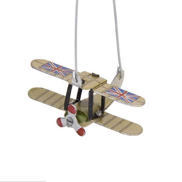 Wind Up TIN TOY Rotating Aeroplane Carousel Airplane Clockwork Collectible Gift - Image 6