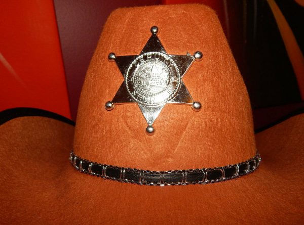 Adults Western Sheriff Brown Cowboy Hat Texas Ranger Men Gunslinger Tan Costume - Image 4