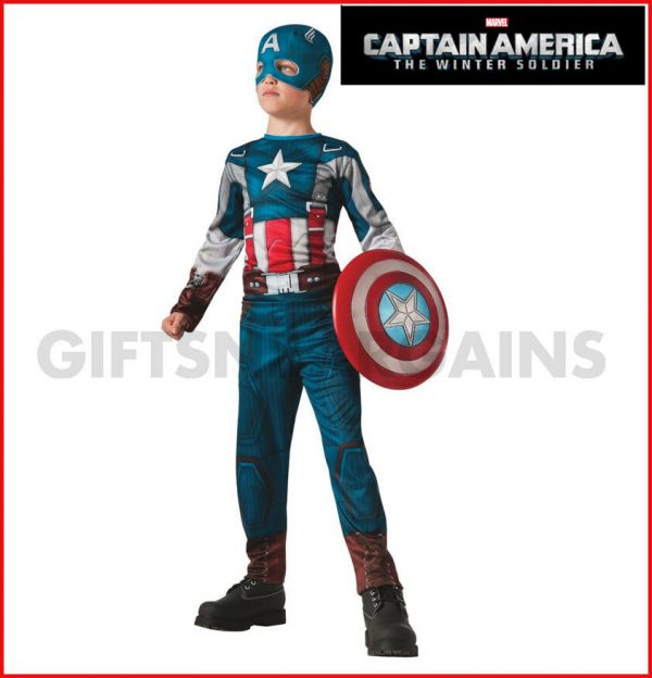 Avengers Captain America Winter Soldier Costume Boys Child Superhero Suit S-M-L