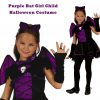Bat Girl Costume Halloween Witch Vampire Purple Wings Dress Gloves Hband S/M/L