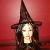 Black Silver Glitter Witch Hat Hair Halloween Costume Accessory Girl Child Kid