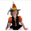 Candy Corn Witch Child Girls Kids Halloween Party Costume Small / Medium w Hat - Image 3