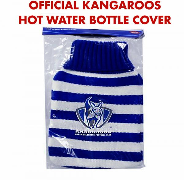 North Melbourne Kangaroos Official AFL Knitted Hot Water Bottle Cover Warmer