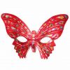 Red Butterfly Masquerade Eye Mask Venetian Mardi Gras Moulin Rouge Carnival
