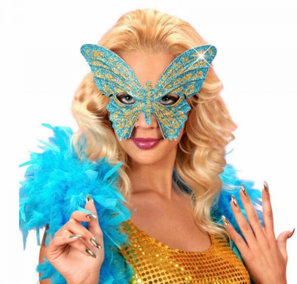 Red Butterfly Masquerade Eye Mask Venetian Mardi Gras Moulin Rouge Carnival - Image 3
