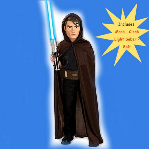 Star Wars Anakin Skywalker Costume Boys Extendable Light Sabre Cloak Mask Belt - Image 3