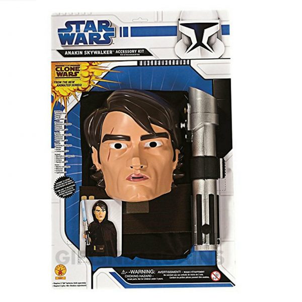 Star Wars Anakin Skywalker Costume Boys Extendable Light Sabre Cloak Mask Belt - Image 6