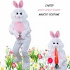 White Bunny Rabbit Mascot Adult Easter Fancy Dress Costume Men Jumpsuit Onesize