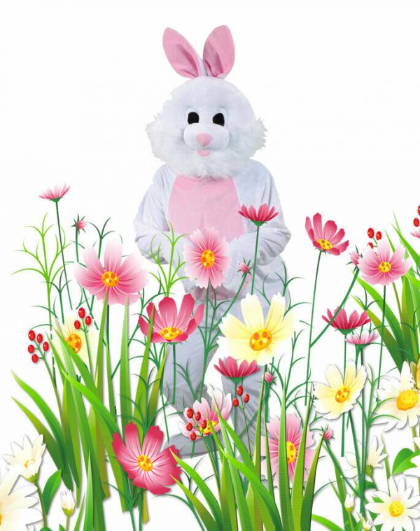 White Bunny Rabbit Mascot Adult Easter Fancy Dress Costume Men Jumpsuit Onesize - Image 4