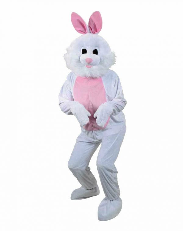 White Bunny Rabbit Mascot Adult Easter Fancy Dress Costume Men Jumpsuit Onesize - Image 6