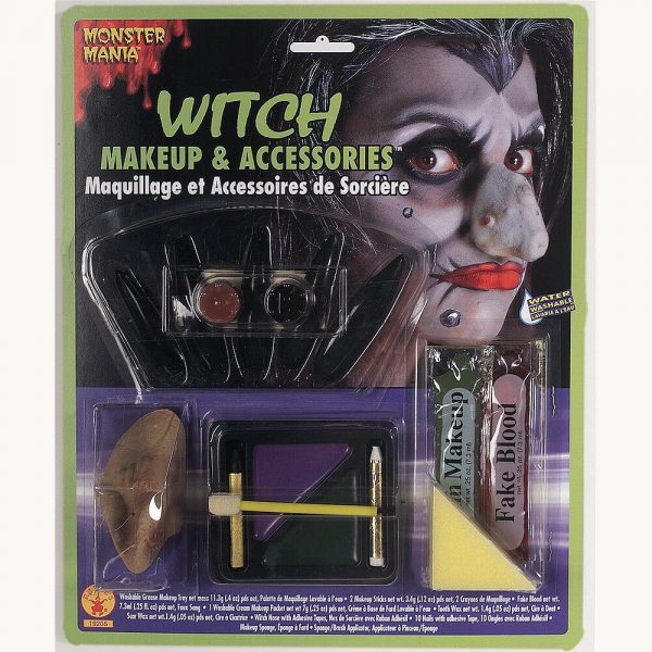 Witch Make-Up Kit Nose Facepaint Blood Nails Scarwax Halloween Costume Accessory