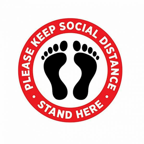 5pc Floor Sticker PVC Shop Indoor Outdoor Vinyl Decal Social Distancing Distance - Image 3