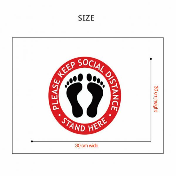 5pc Floor Sticker PVC Shop Indoor Outdoor Vinyl Decal Social Distancing Distance - Image 4