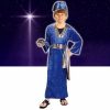 Biblical Times Blue Wise Man Men Child Costume 3-4y Christmas Magi Hat Robe Belt