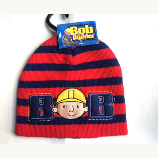 Bob the Builder Beanie Boys Toddlers Soft Knit Winter Acrylic Hat kids 2-4y Red