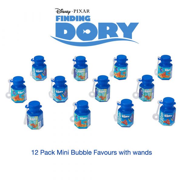 Disney Finding Dory Birthday Party Favours 12 Mini Bubble Bottles & Wands Kids