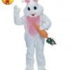 Easter Bunny Premium Deluxe Plush Mascot White Rabbit Suit Adult Men Costume STD