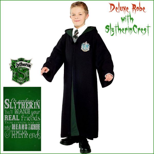 Licensed Slytherin Robe Deluxe Costume Harry Potter Boys BookWeek Halloween 5-7y - Image 3