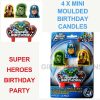 Marvel Avengers Happy Birthday 4 Piece Party Candle Set Super Heroes Themed Cake