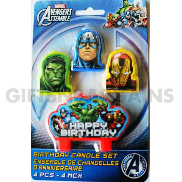 Marvel Avengers Happy Birthday 4 Piece Party Candle Set Super Heroes Themed Cake - Image 4