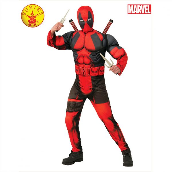 Dc Comics Marvel Deadpool Costume Muscle Chest - Mens Std/XL - Image 2