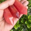 Red Tangerine Strawberry Quartz Point Crystal Tower Wand Healing 9-10mm Stone - Image 3