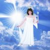Rubies Angel Costume Girl Child White Christmas Dress Halo Wings S: Small 3-4y - Image 5