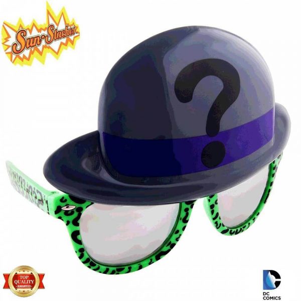 Sun-stache Licensed The Riddler Super Villain Sun Glasses Character Shades - Image 3