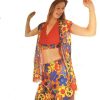 1960s Hippie Flower Power Costume Woodstock 60s 70s Fancy Dress Women RetroAdult - Image 3