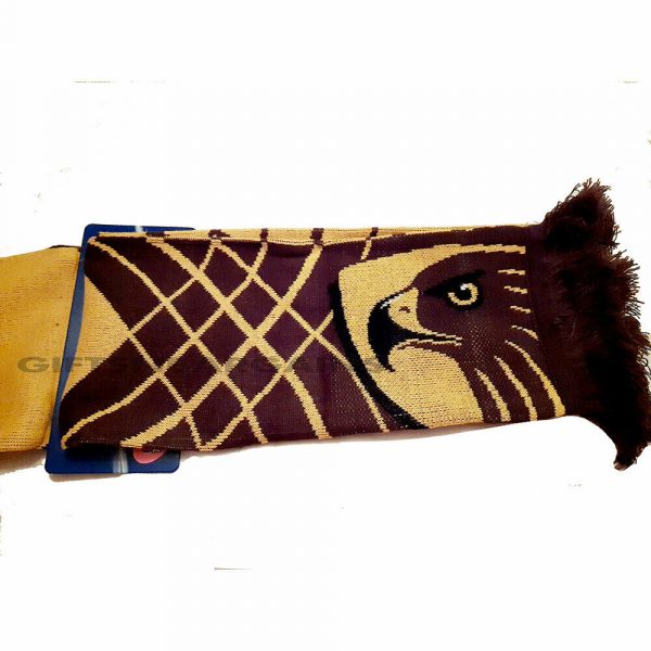 AFL HAWTHORN HAWKS APEX JACQUARD SCARF OFFICIAL FOOTY BROWN YELLOW LICENSED NEW - Image 5